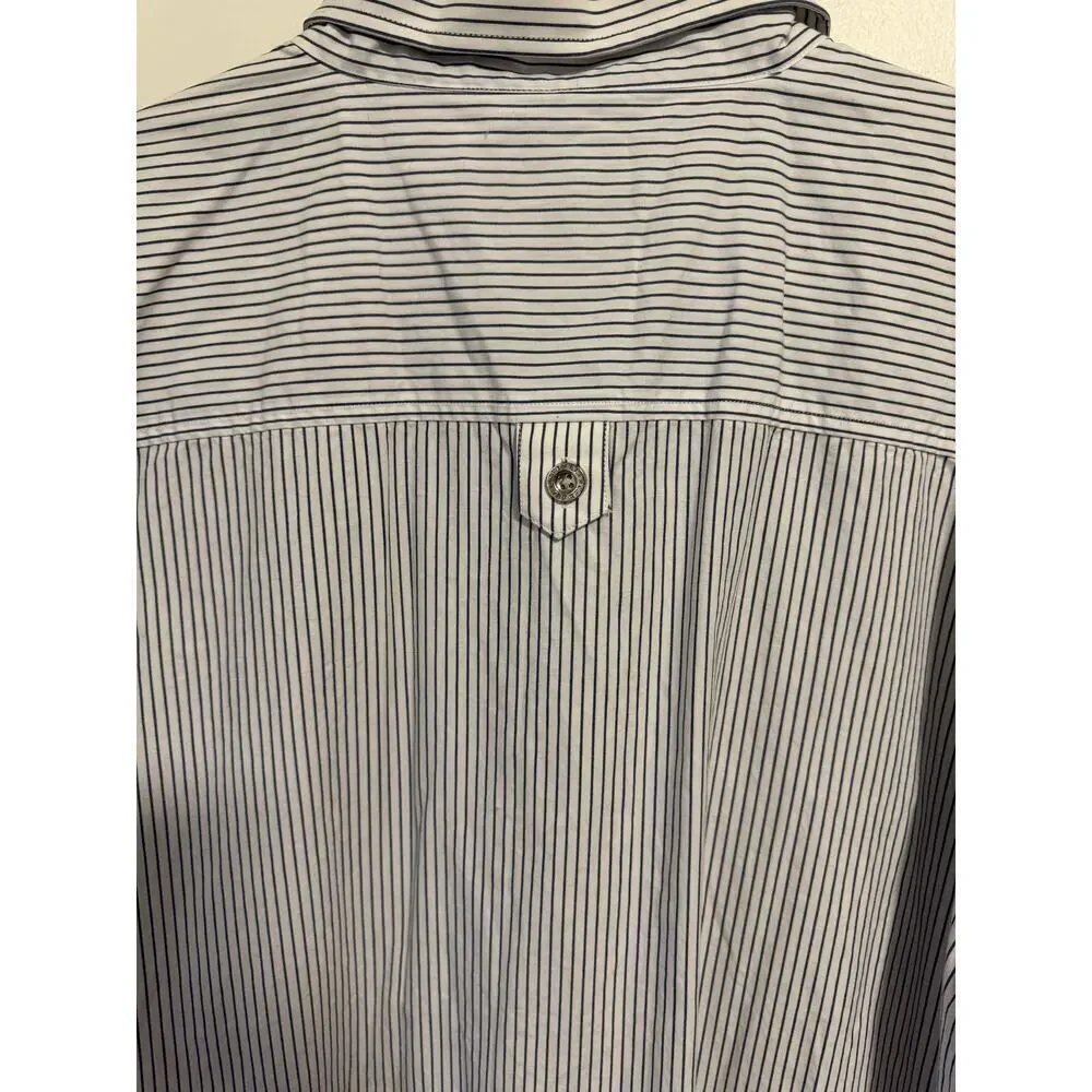 Vintage Ablanche men’s 3X military style blue & white shirt like new.